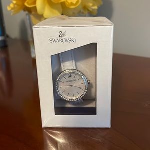 Swarovski watch - white leather band brand new in package